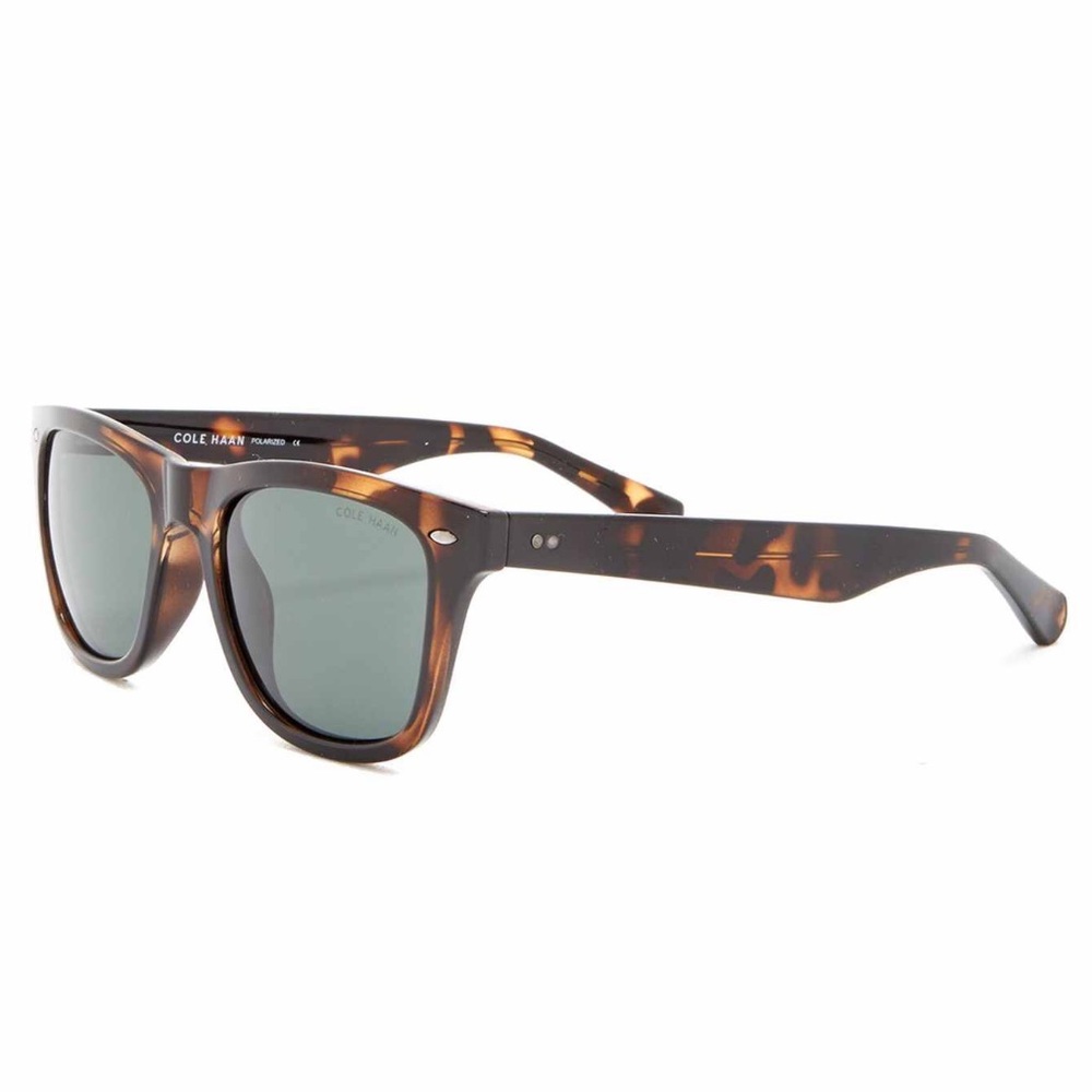 NEW COLE HAAN Brown Tortoise Rectangle Sunglasses - Picture 4 of 5